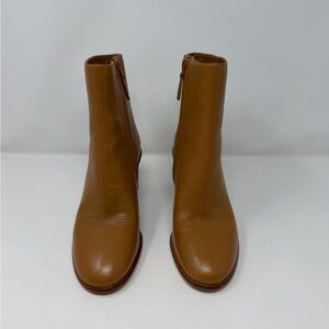 Tory Burch Camel Leather Ankle Boots